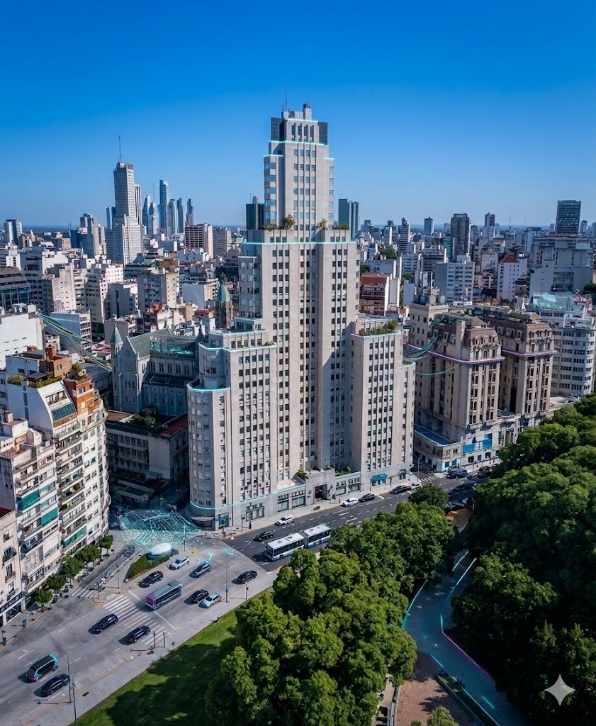 Edificio moderno en el Distrito de Innovación de Buenos Aires